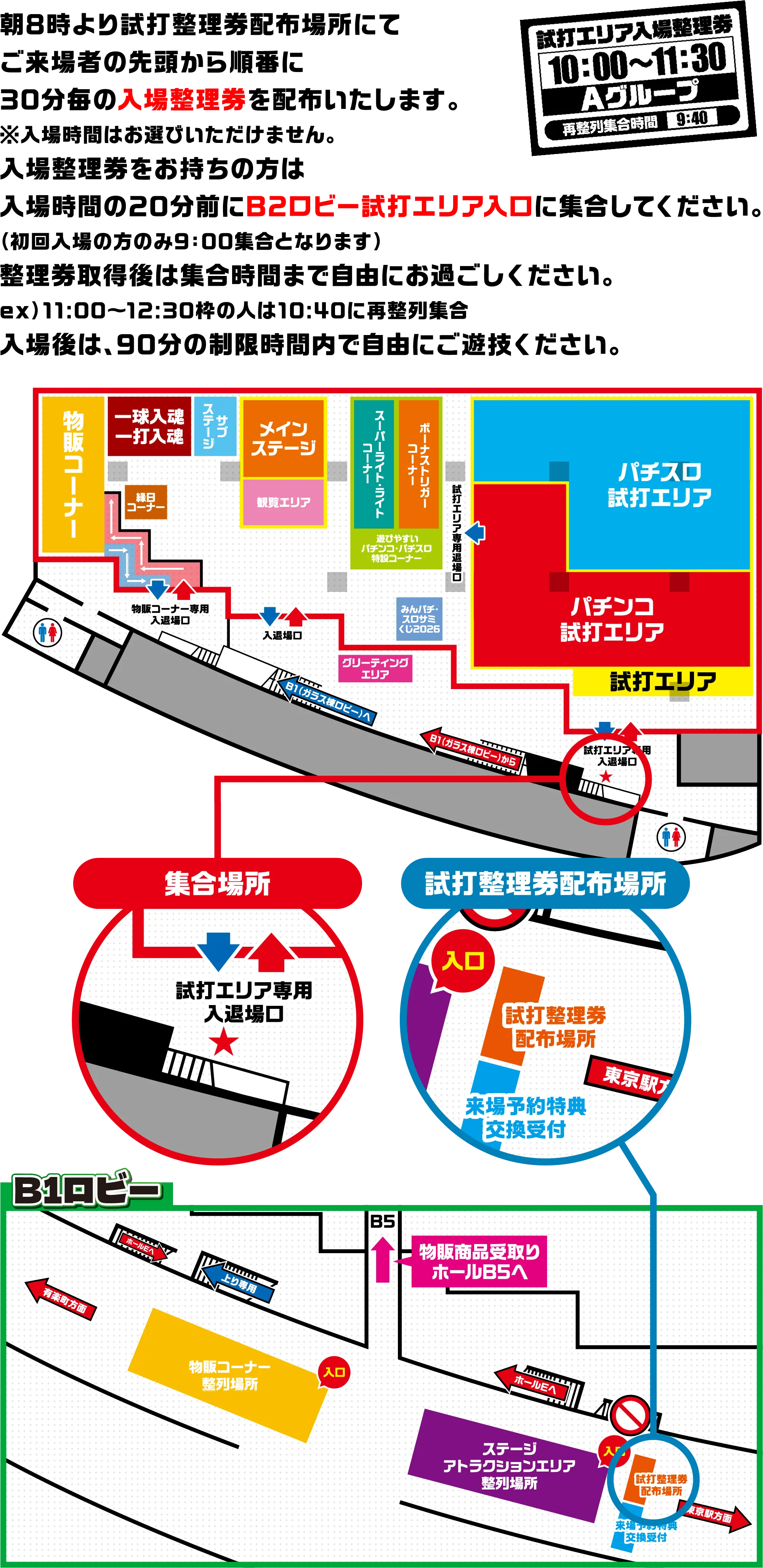 試打エリア入場方法